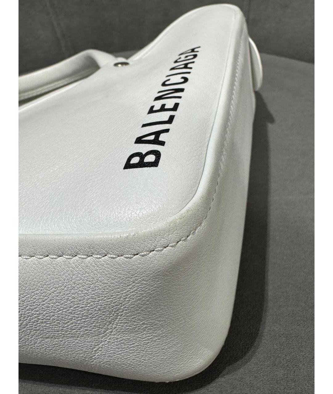BALENCIAGA Белая кожаная сумка с короткими ручками, фото 5