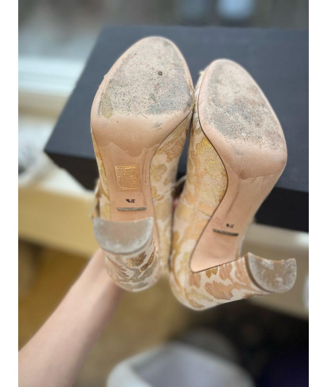 DOLCE&GABBANA Золотые текстильные туфли, фото 8