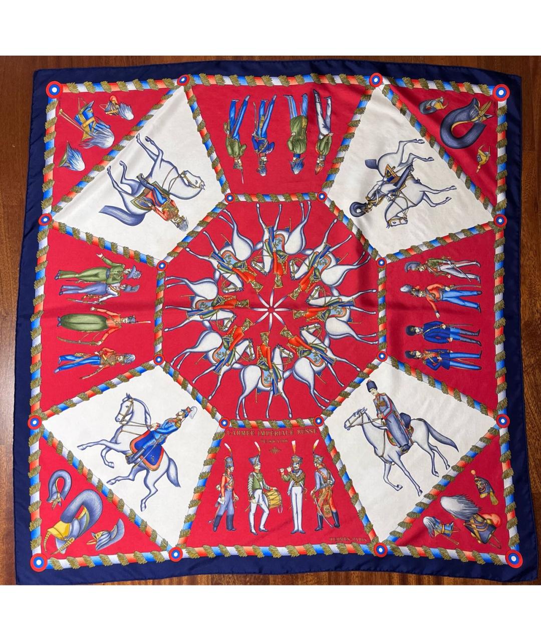 HERMES Мульти шелковый платок, фото 6