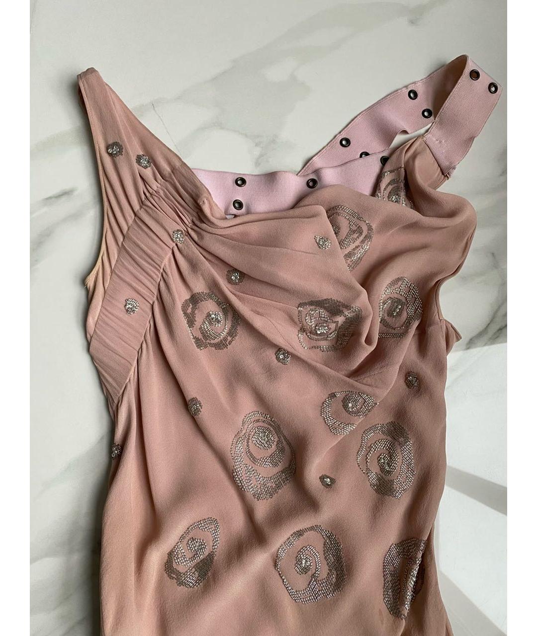 CHRISTIAN DIOR Розовое шелковое коктейльное платье, фото 5