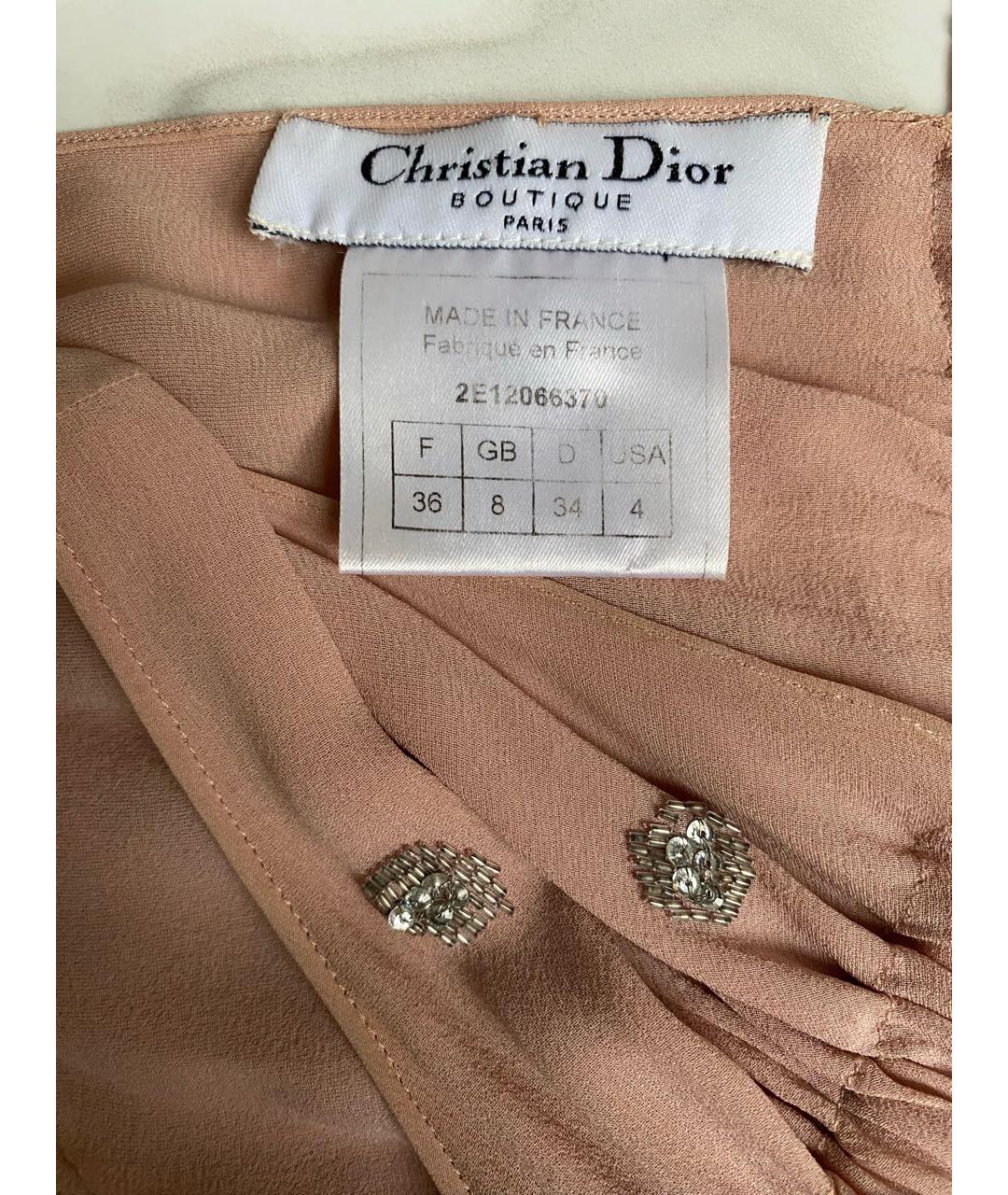 CHRISTIAN DIOR Розовое шелковое коктейльное платье, фото 6