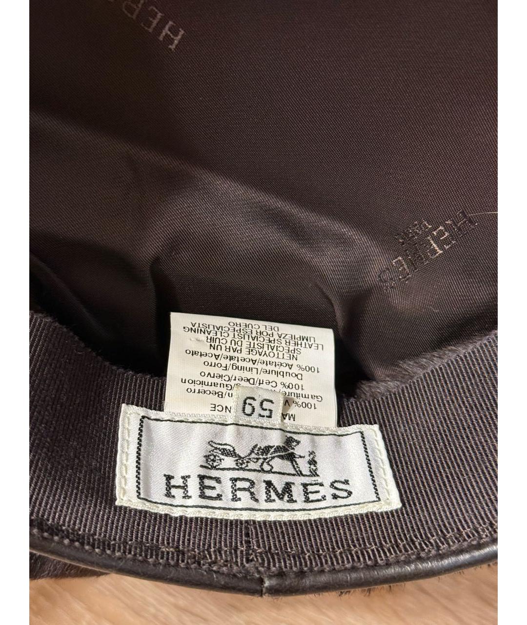 HERMES Коричневая кепка/бейсболка, фото 4