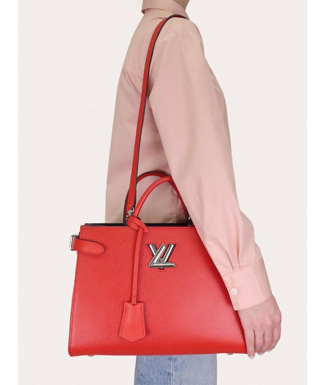 LOUIS VUITTON Красная кожаная сумка через плечо, фото 5