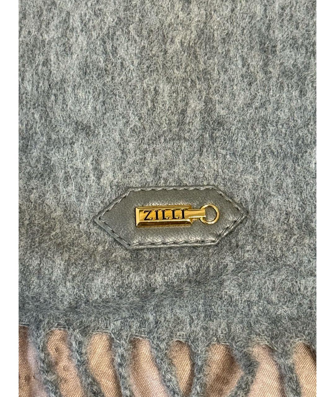 ZILLI Серый кашемировый шарф, фото 3