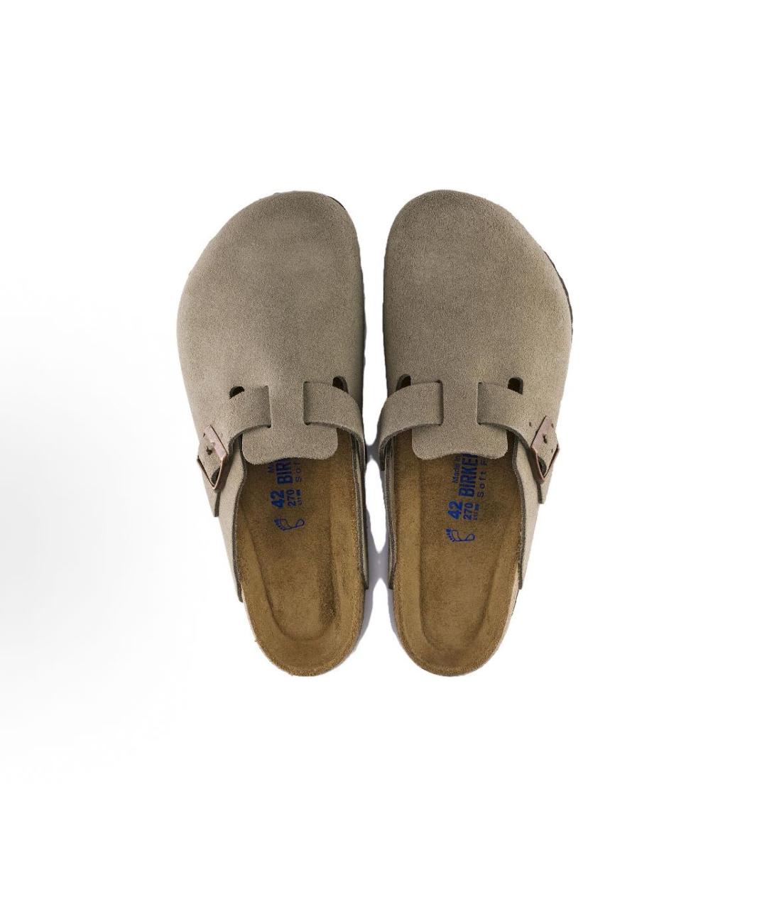 BIRKENSTOCK Хаки замшевые мюли, фото 3