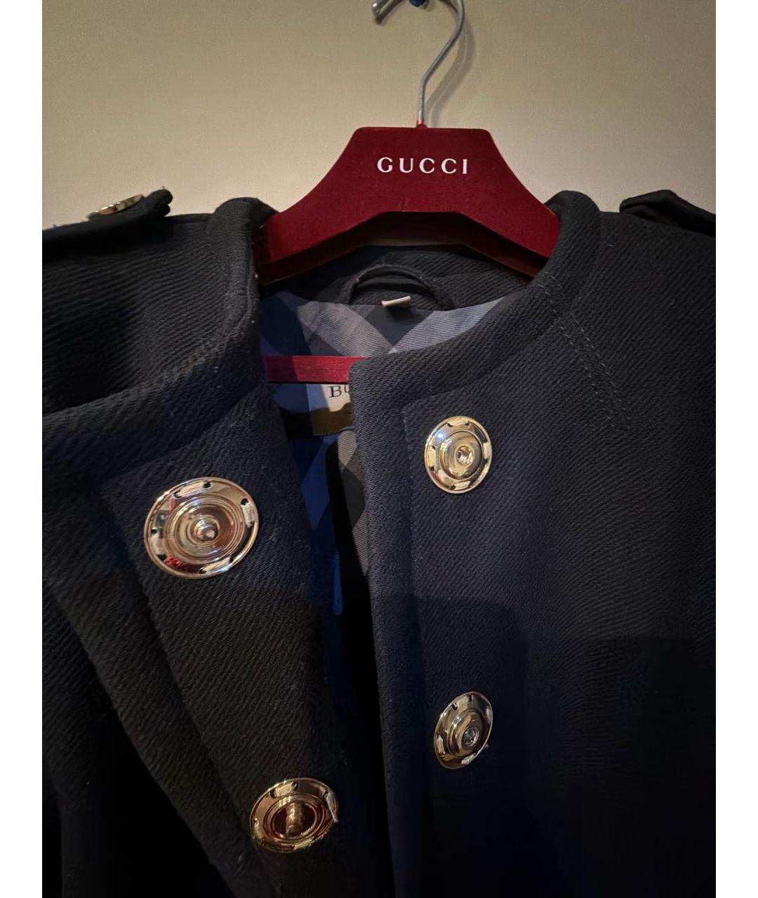 BURBERRY Черное шерстяное пальто, фото 4