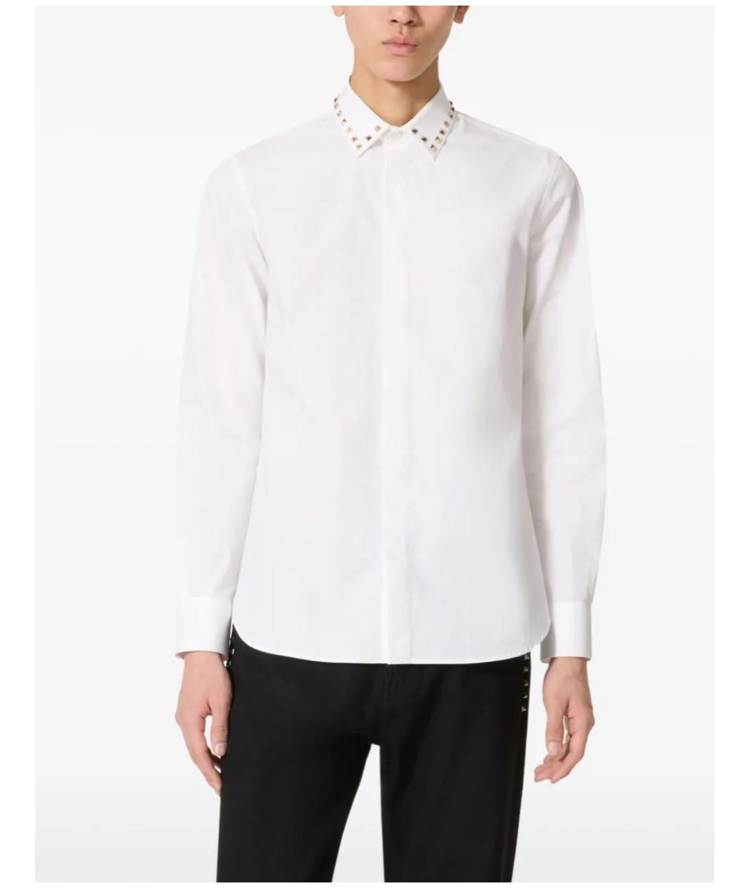VALENTINO Белая хлопковая кэжуал рубашка, фото 4