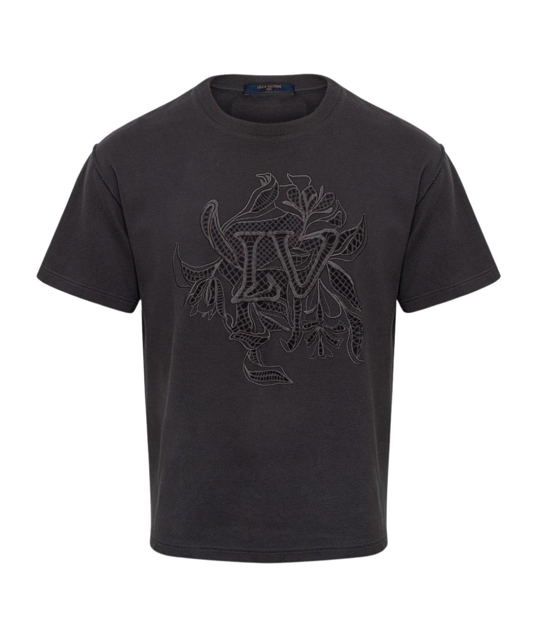 LOUIS VUITTON Черная хлопковая футболка, фото 1