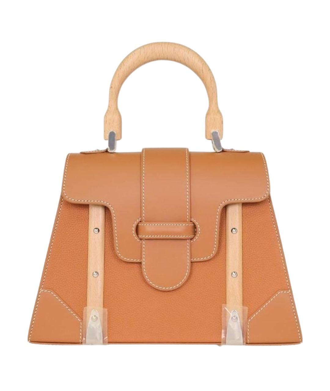 GOYARD Коричневая кожаная сумка с короткими ручками, фото 1