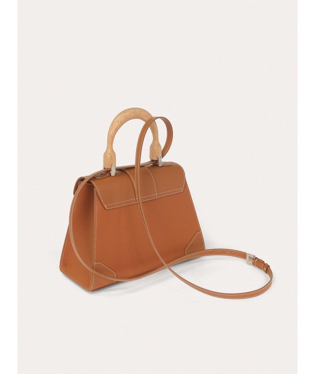 GOYARD Коричневая кожаная сумка с короткими ручками, фото 5