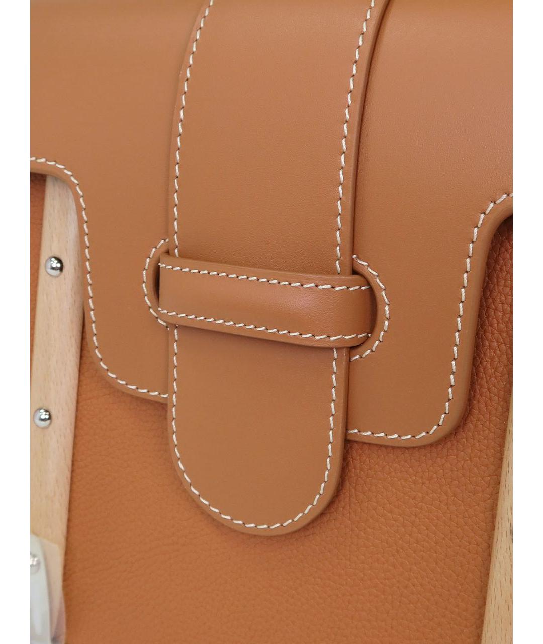 GOYARD Коричневая кожаная сумка с короткими ручками, фото 6