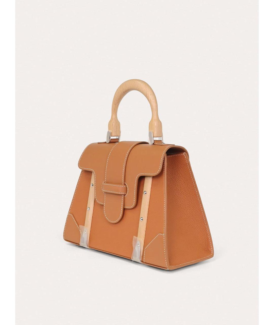 GOYARD Коричневая кожаная сумка с короткими ручками, фото 2