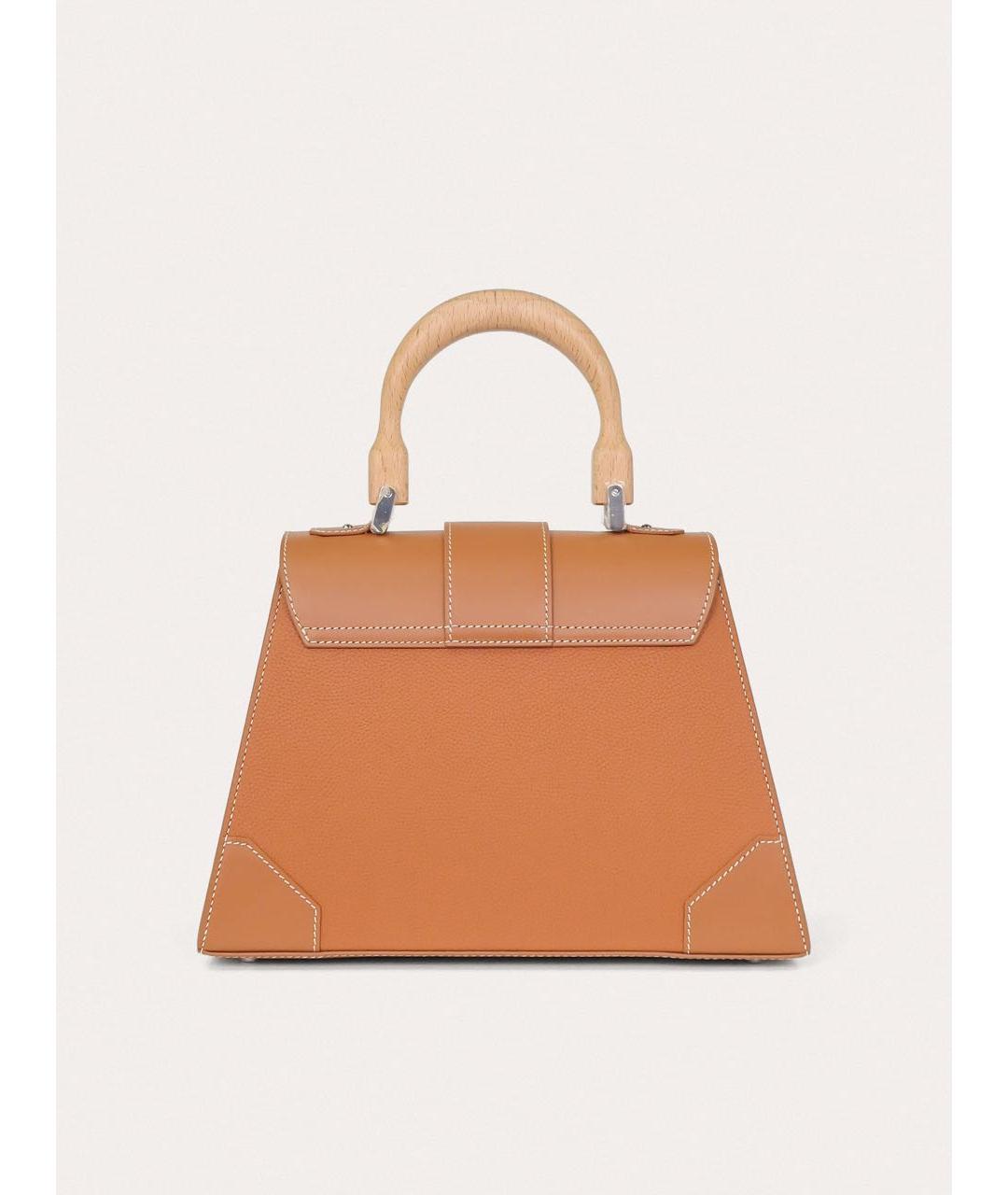 GOYARD Коричневая кожаная сумка с короткими ручками, фото 3