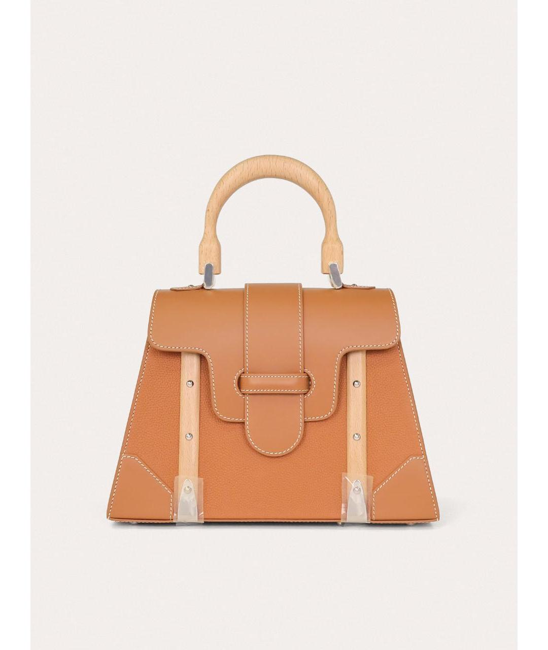 GOYARD Коричневая кожаная сумка с короткими ручками, фото 9