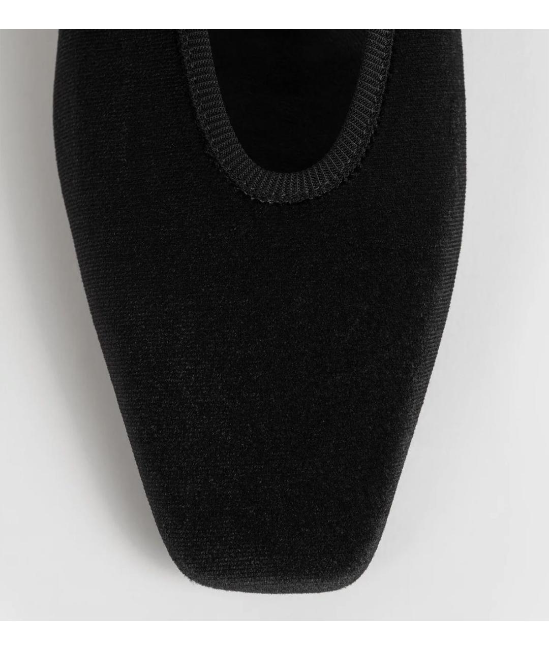 TOTEME Черные бархатные балетки, фото 3