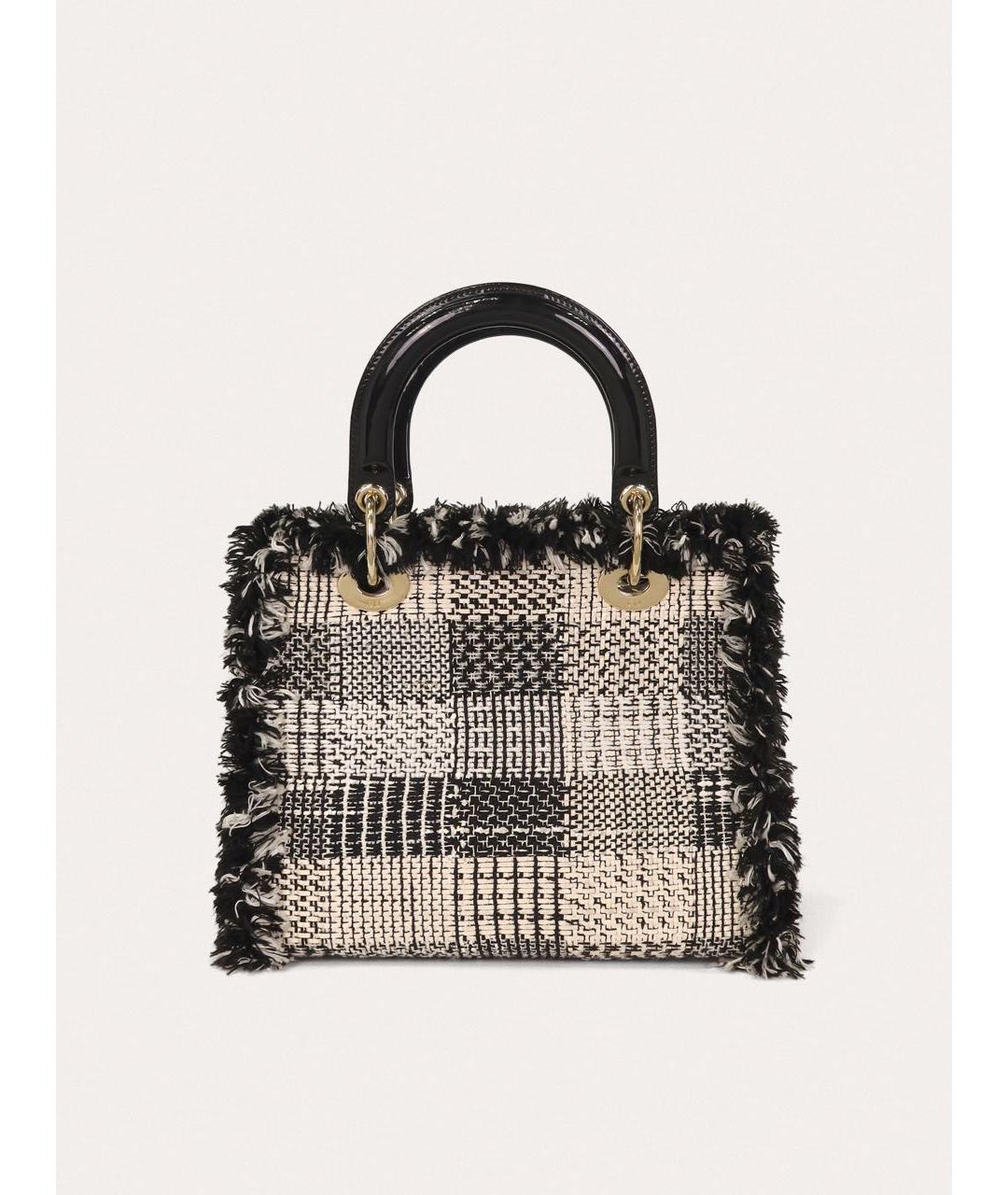 CHRISTIAN DIOR Белая тканевая сумка с короткими ручками, фото 3