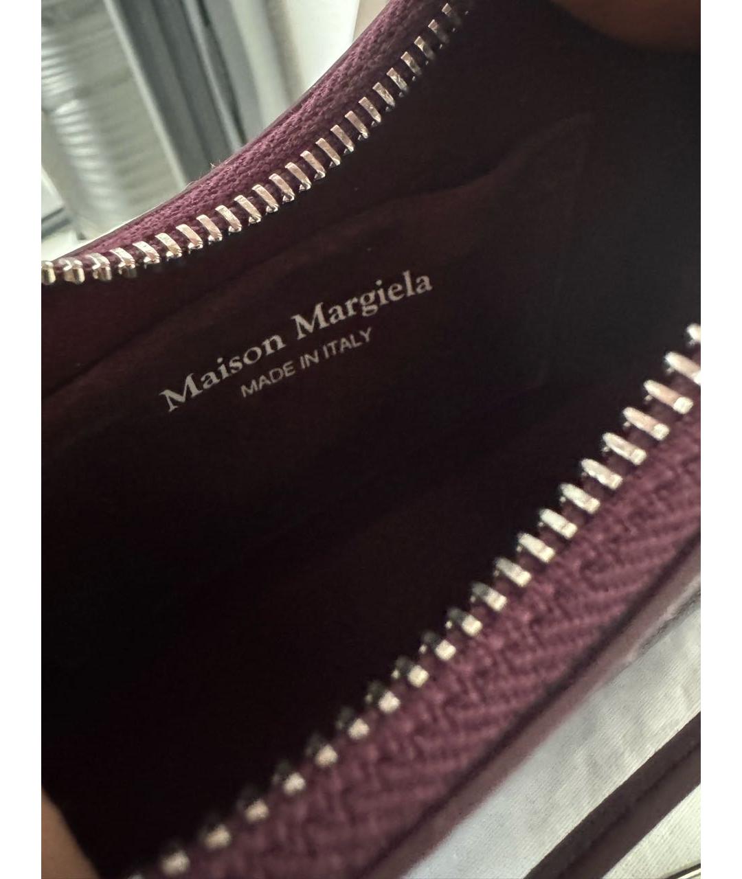 MAISON MARGIELA Бордовая кожаная сумка через плечо, фото 5