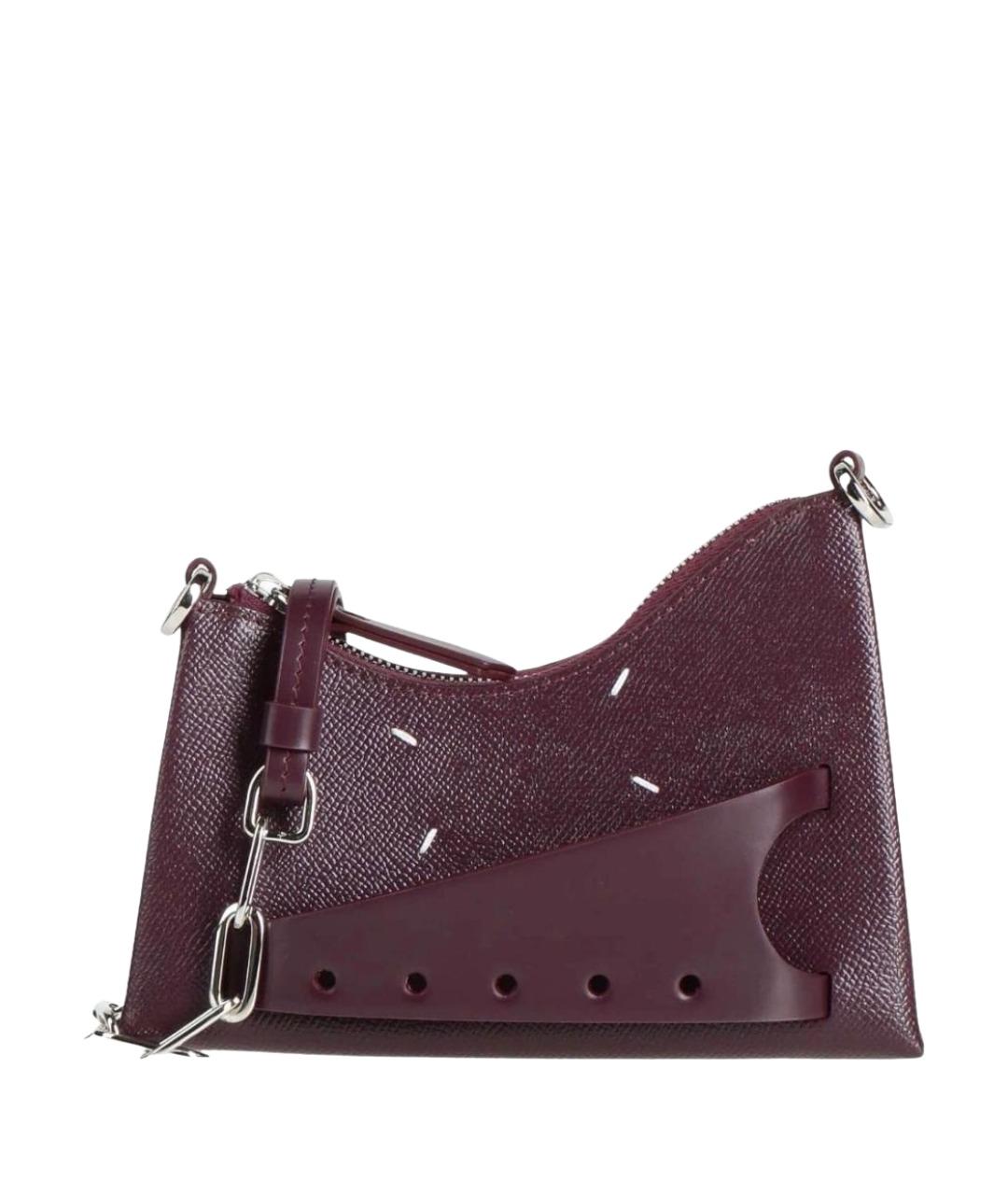 MAISON MARGIELA Бордовая кожаная сумка через плечо, фото 1