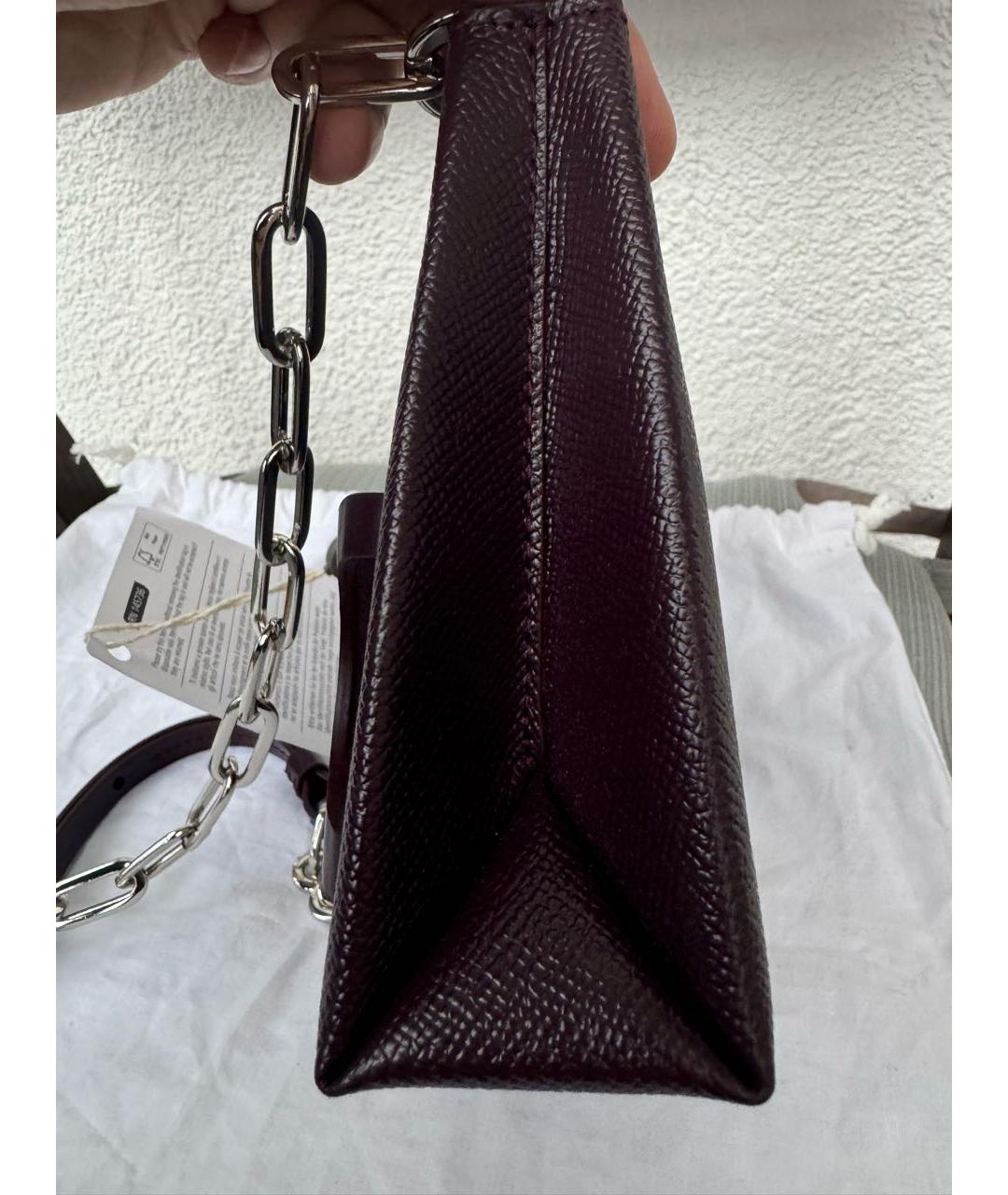 MAISON MARGIELA Бордовая кожаная сумка через плечо, фото 6