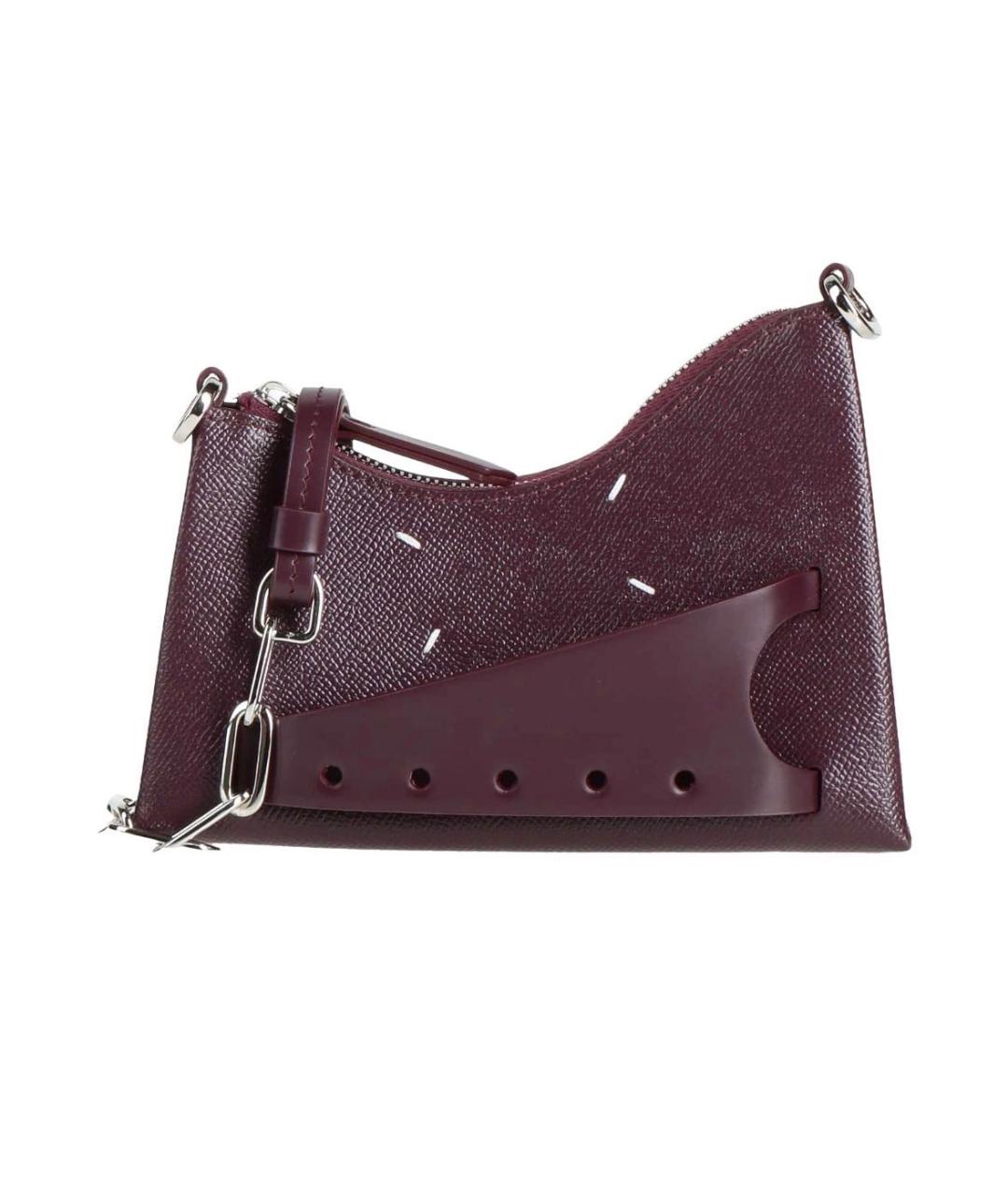 MAISON MARGIELA Бордовая кожаная сумка через плечо, фото 9