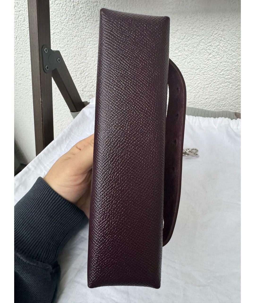 MAISON MARGIELA Бордовая кожаная сумка через плечо, фото 4