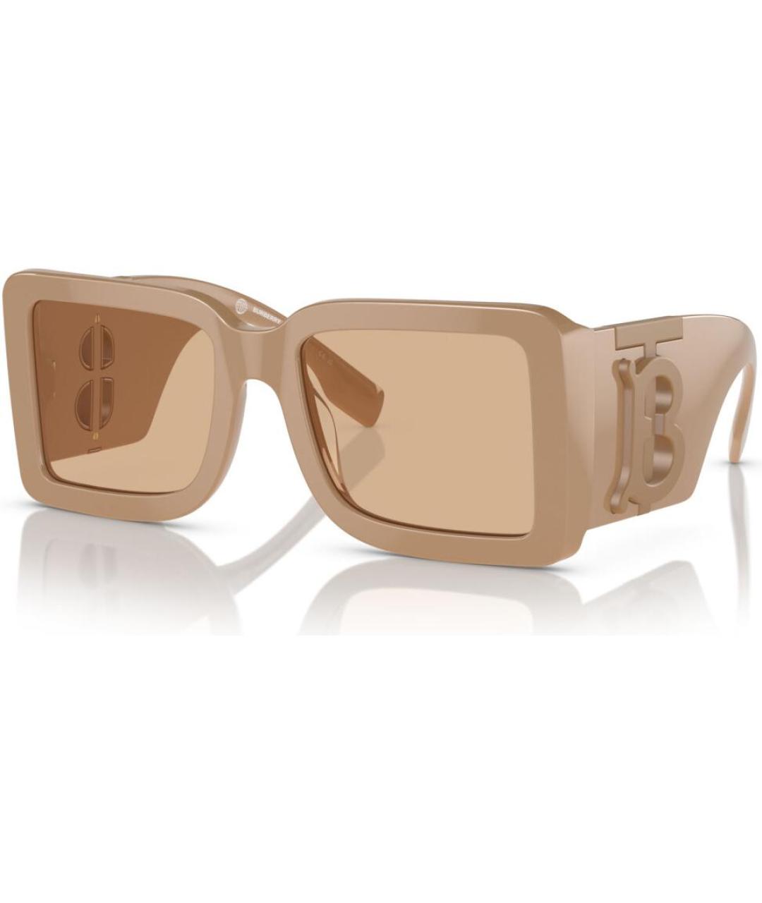 BURBERRY Бежевые пластиковые солнцезащитные очки, фото 2