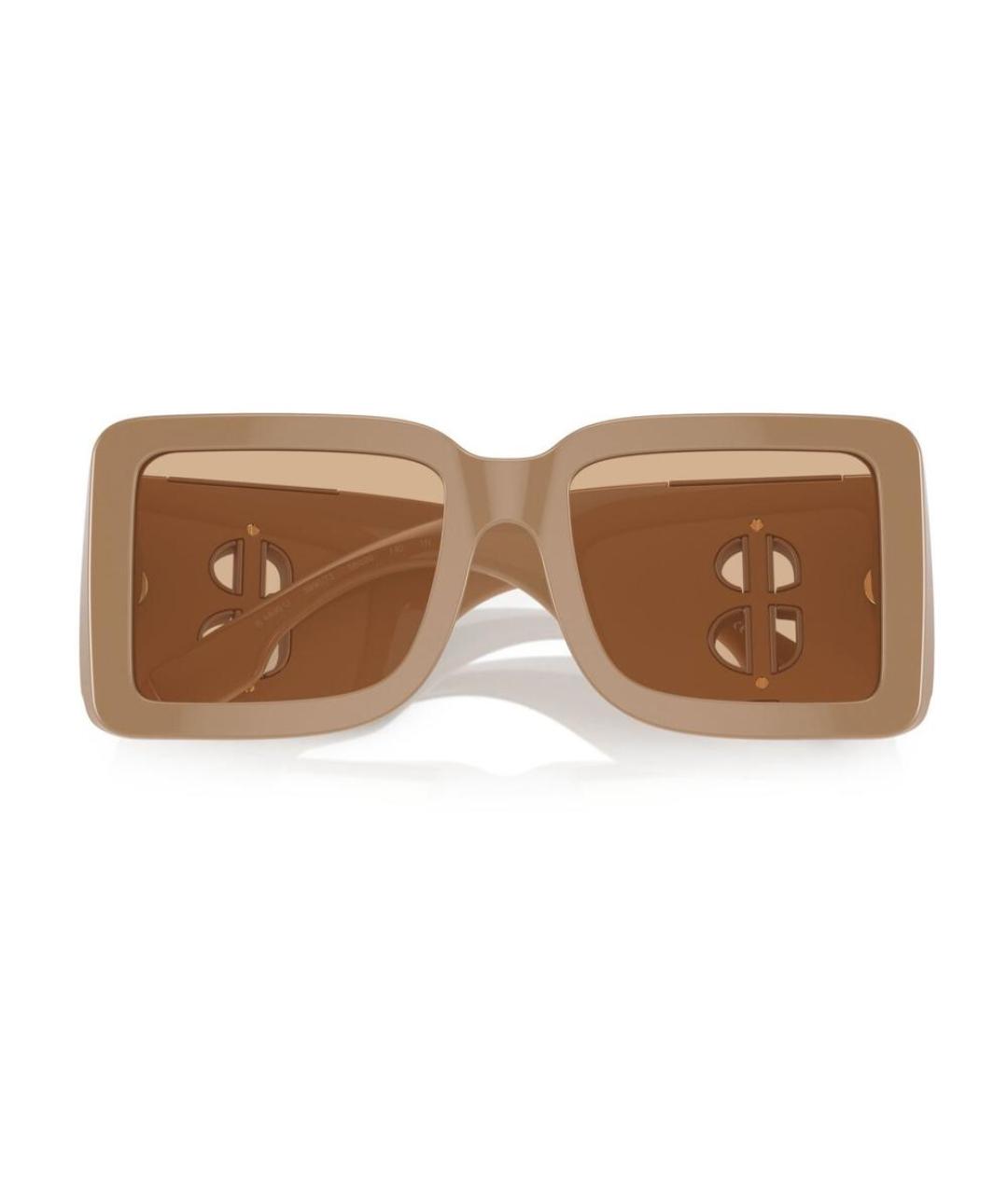BURBERRY Бежевые пластиковые солнцезащитные очки, фото 4