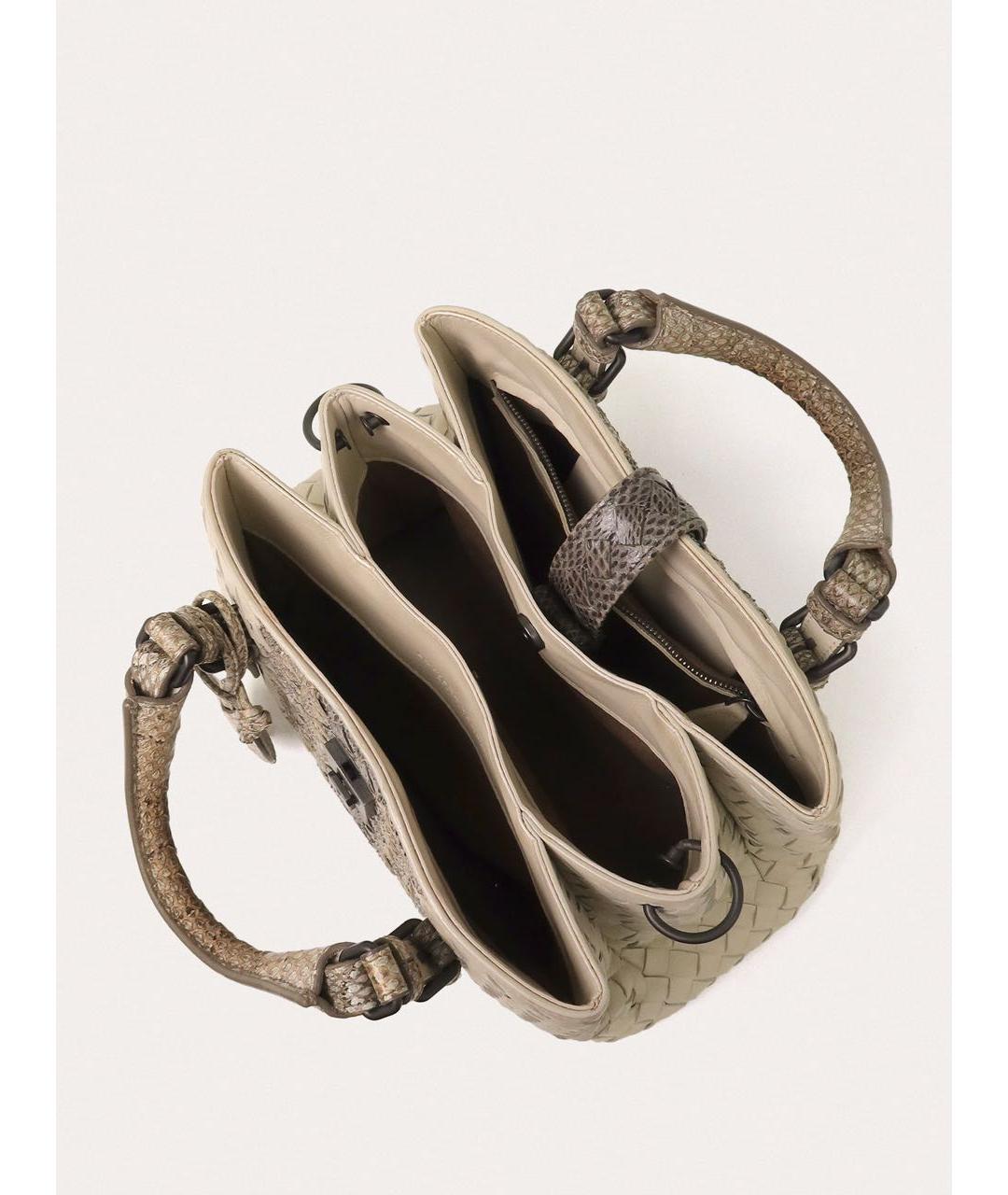 BOTTEGA VENETA Белая кожаная сумка через плечо, фото 4