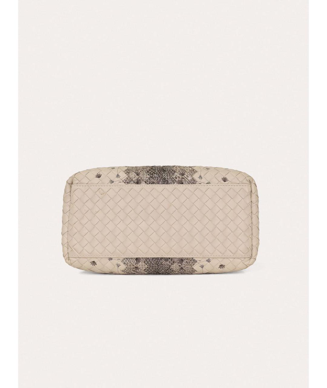 BOTTEGA VENETA Белая кожаная сумка через плечо, фото 6