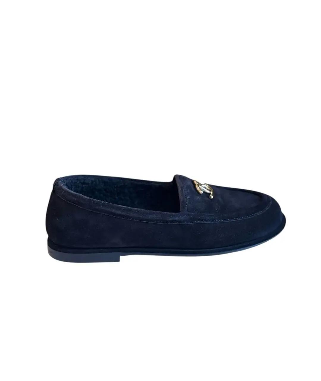 CHANEL Черные замшевые лоферы, фото 1