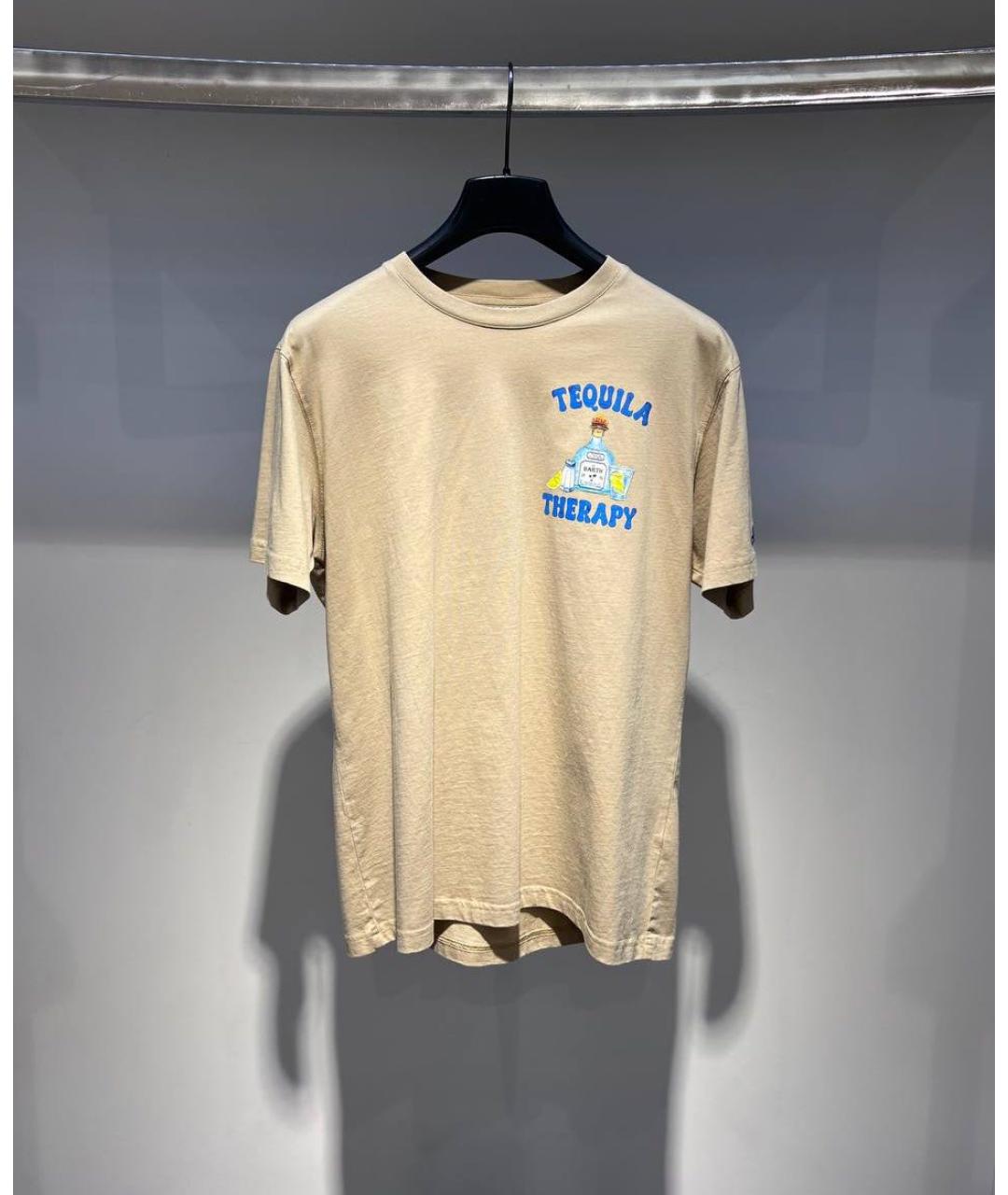 MC2 SAINT BARTH Бежевая хлопковая футболка, фото 2