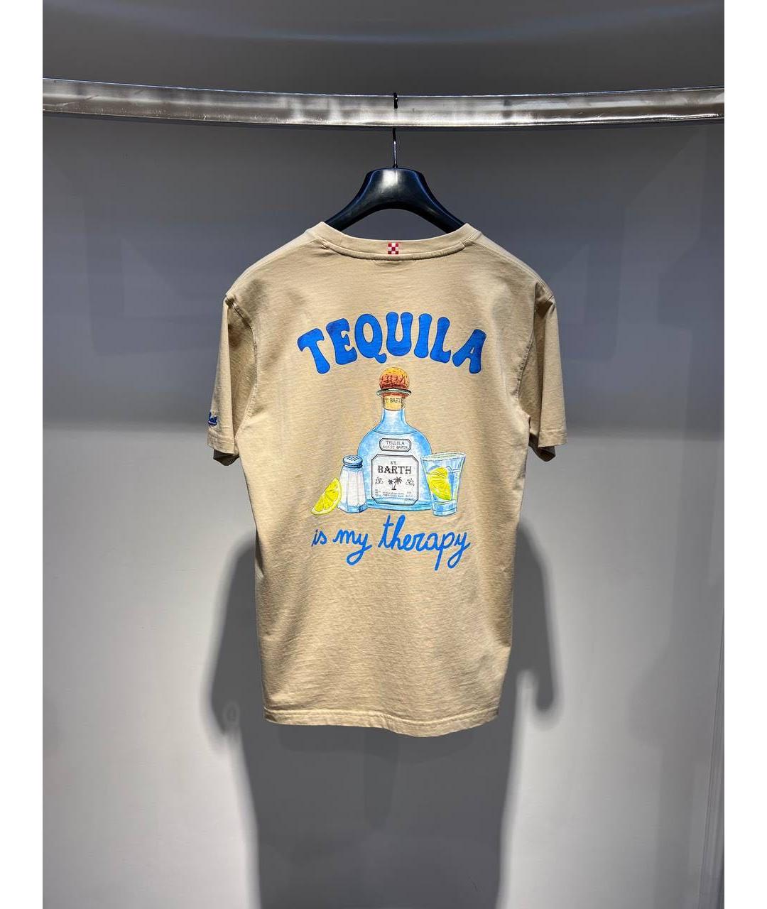 MC2 SAINT BARTH Бежевая хлопковая футболка, фото 3