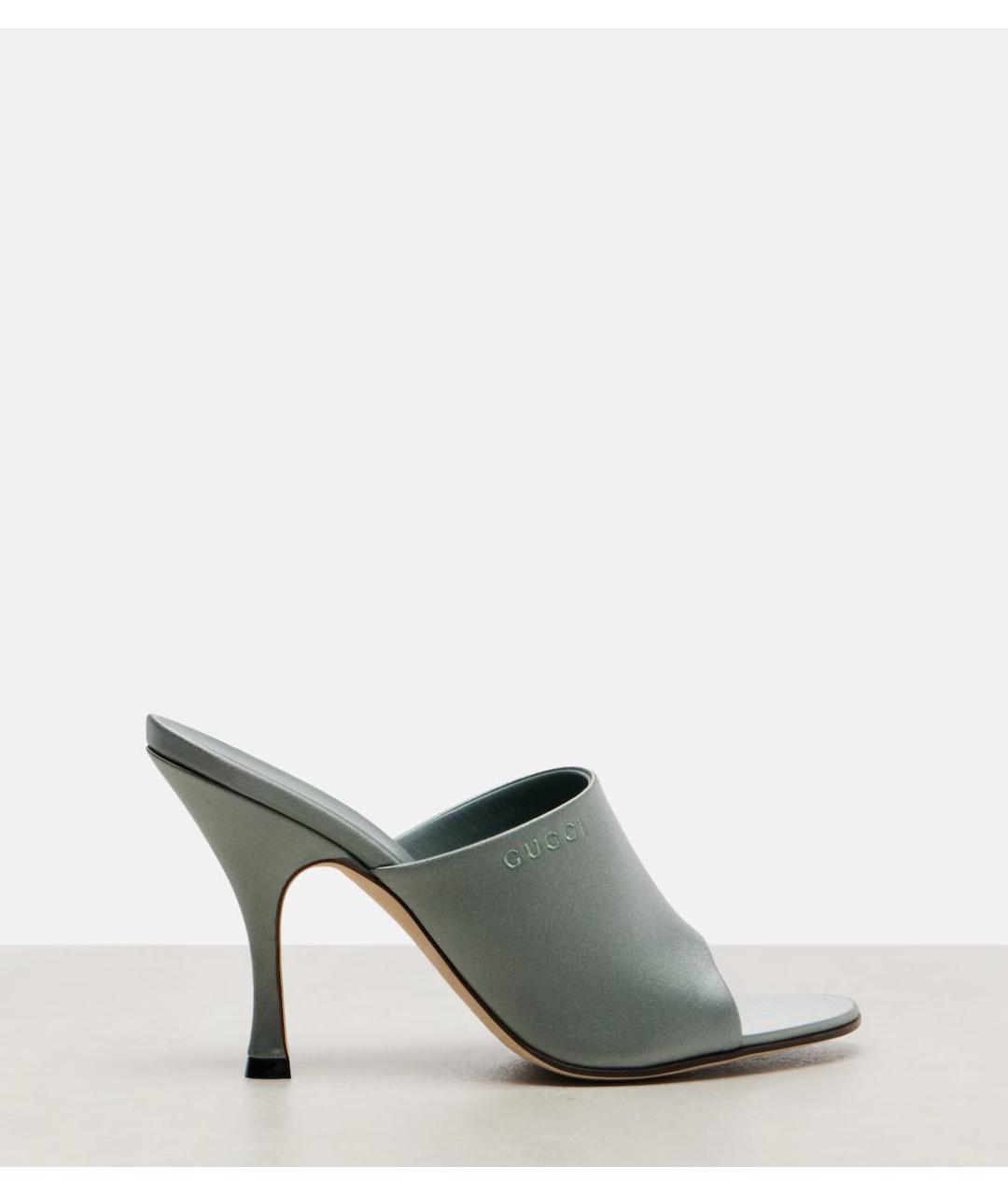 GUCCI Бирюзовые мюли, фото 5