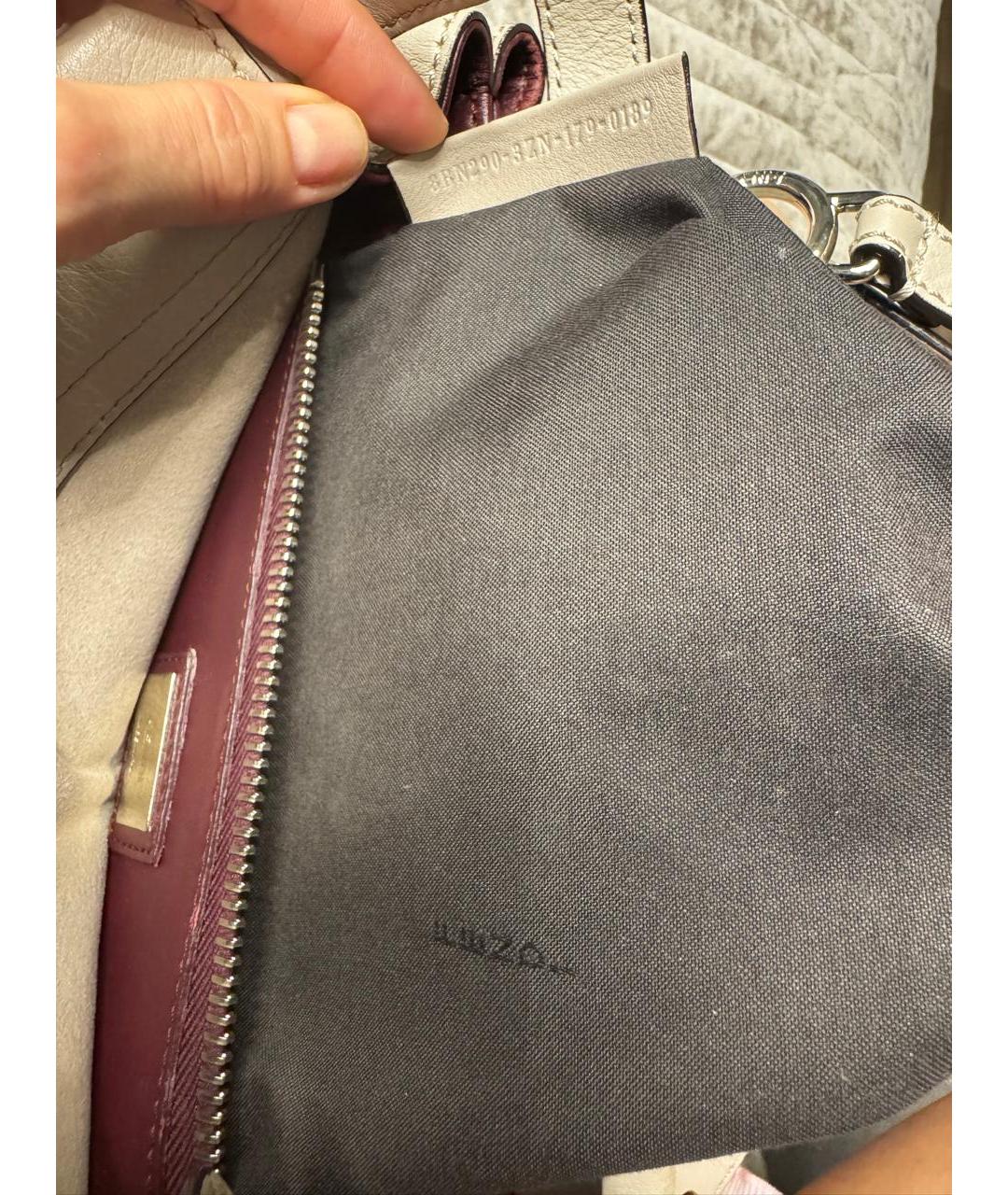 FENDI Серая кожаная сумка с короткими ручками, фото 2