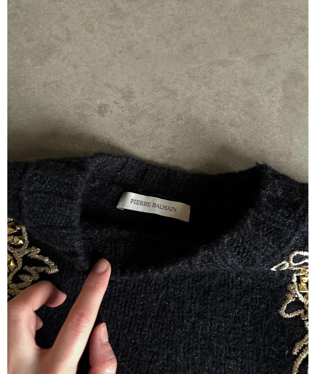 PIERRE BALMAIN Черный шерстяной джемпер / свитер, фото 3