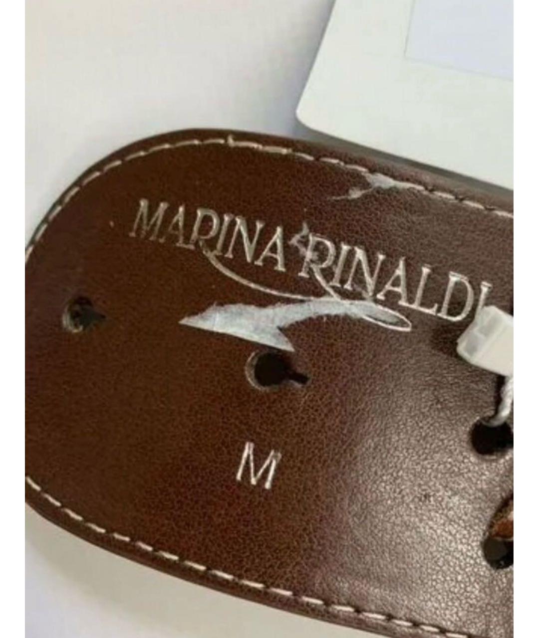 MARINA RINALDI Коричневый кожаный ремень, фото 4