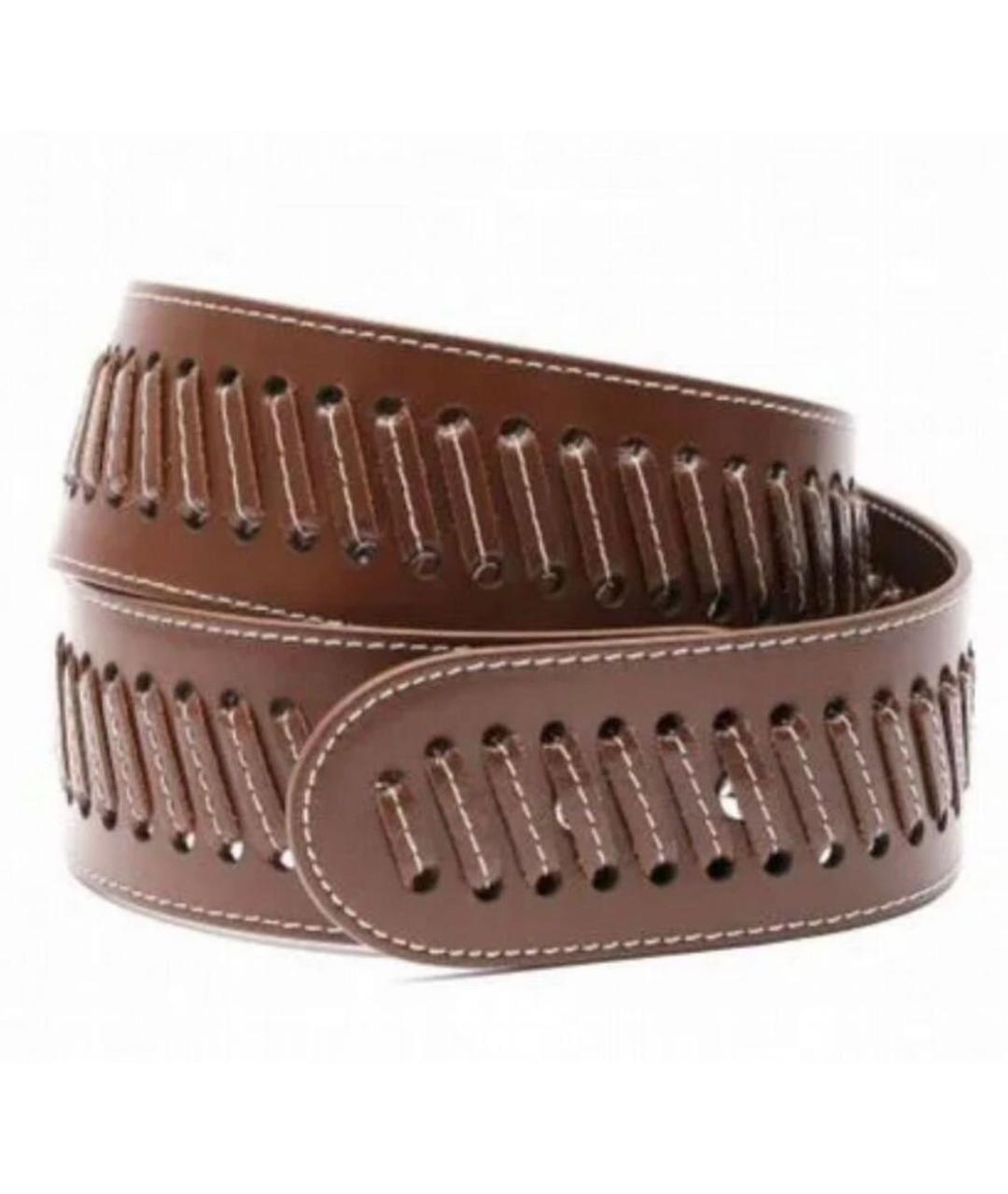 MARINA RINALDI Коричневый кожаный ремень, фото 1