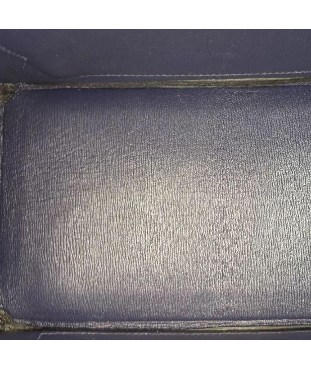 HERMES Синяя кожаная сумка с короткими ручками, фото 8