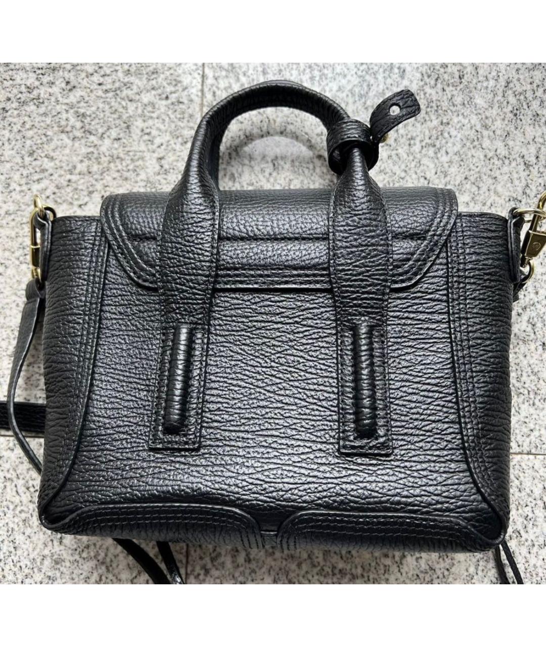 3.1 PHILLIP LIM Черная кожаная сумка с короткими ручками, фото 3