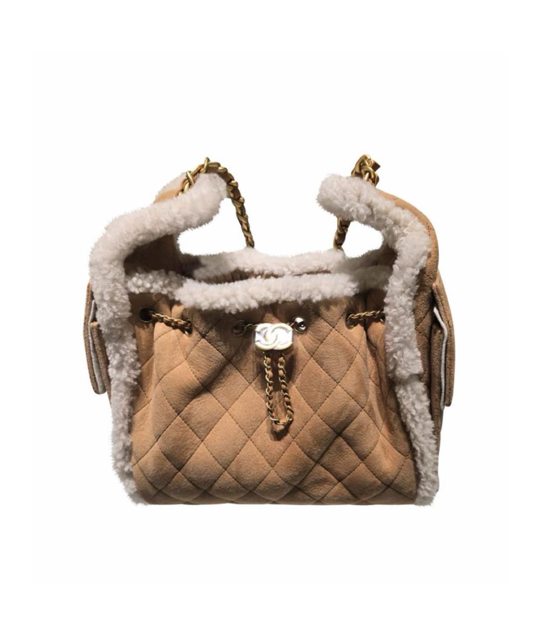 CHANEL Коричневая замшевая сумка через плечо, фото 4