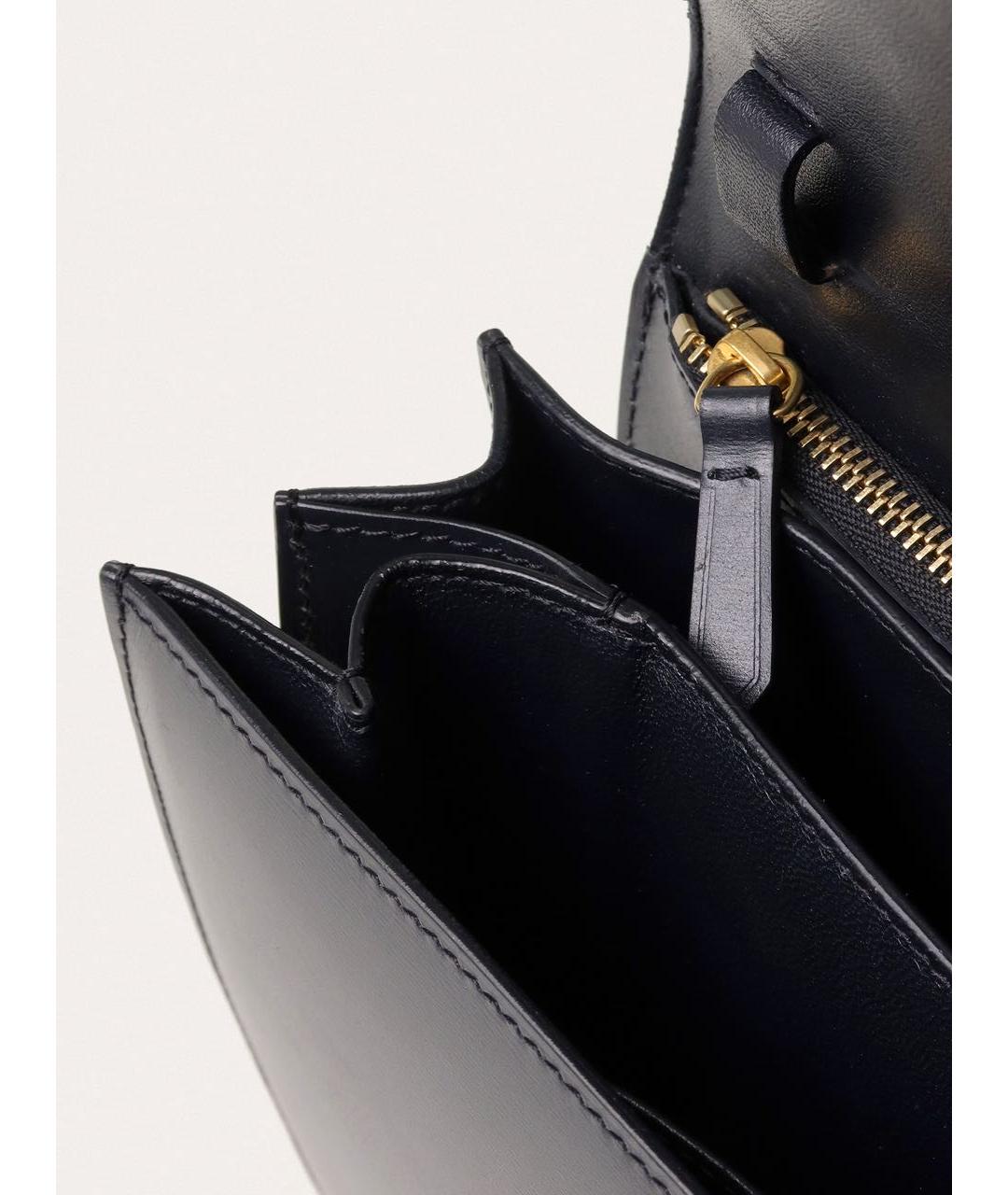 CELINE Темно-синяя кожаная сумка через плечо, фото 4