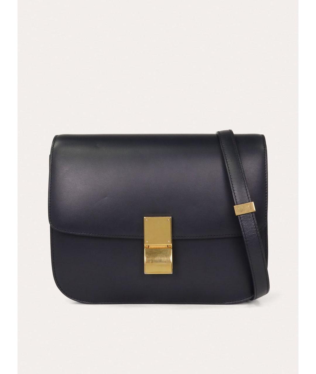 CELINE Темно-синяя кожаная сумка через плечо, фото 9