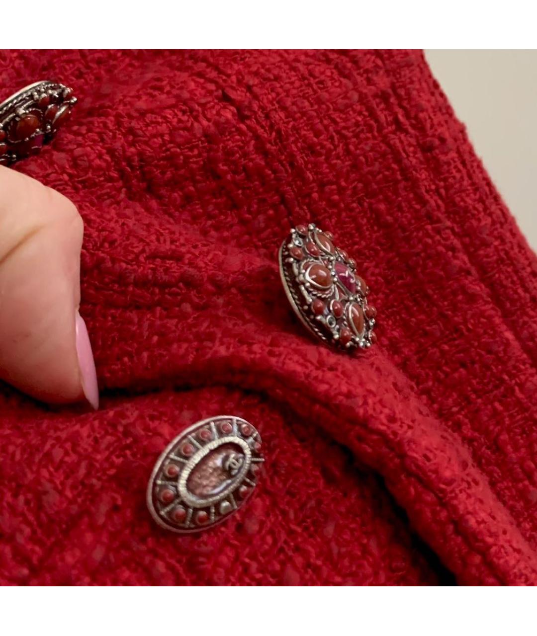 CHANEL Бордовый твидовый костюм с юбками, фото 7