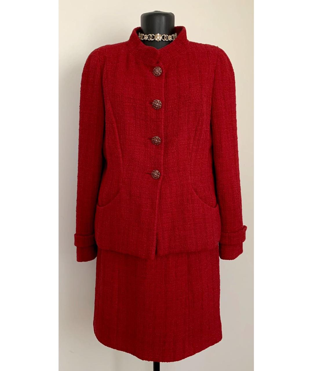 CHANEL Бордовый твидовый костюм с юбками, фото 9