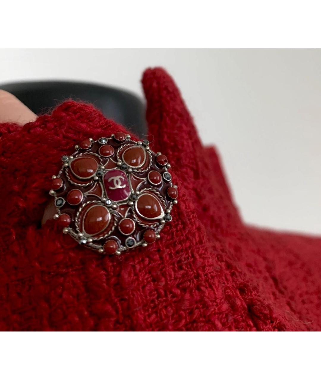 CHANEL Бордовый твидовый костюм с юбками, фото 3