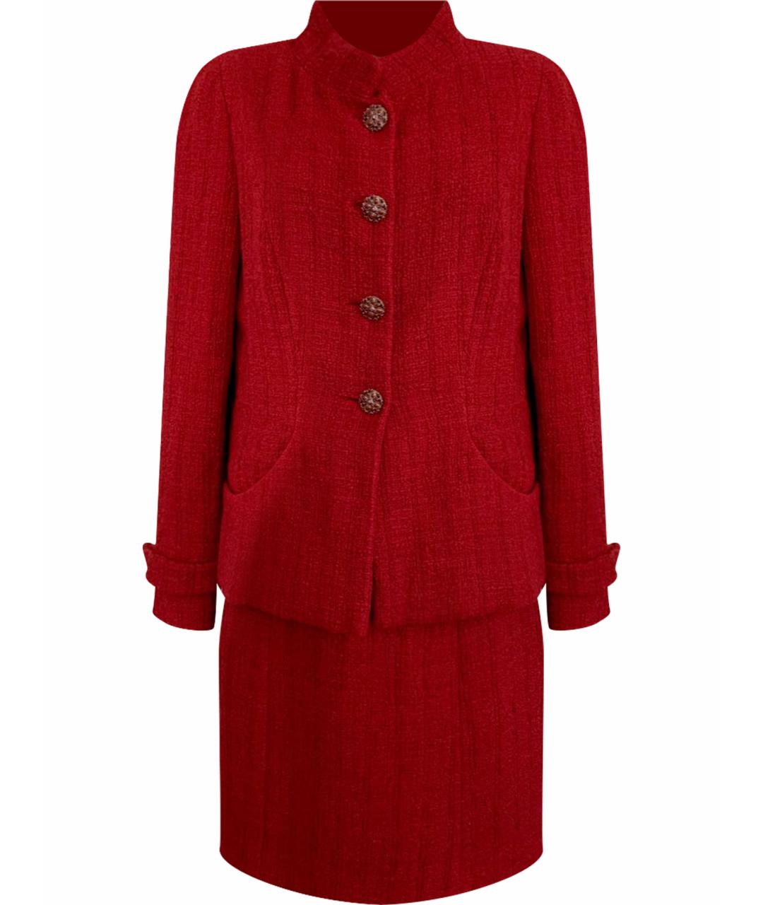 CHANEL Бордовый твидовый костюм с юбками, фото 1
