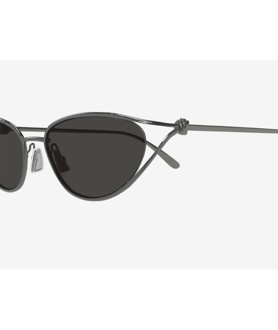 BOTTEGA VENETA Серые металлические солнцезащитные очки, фото 3