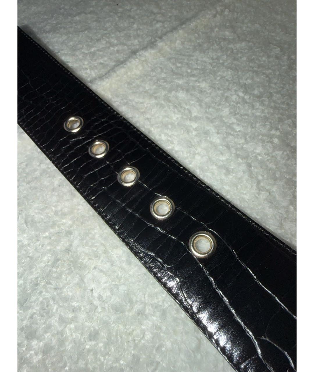 VERSACE JEANS COUTURE Черный ремень из лакированной кожи, фото 6