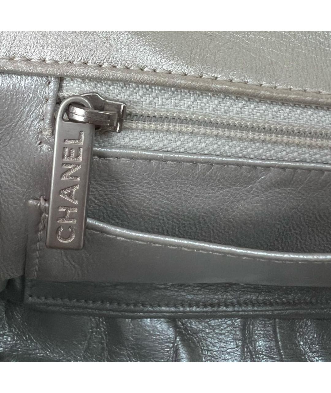 CHANEL Серебряная кожаная сумка через плечо, фото 5