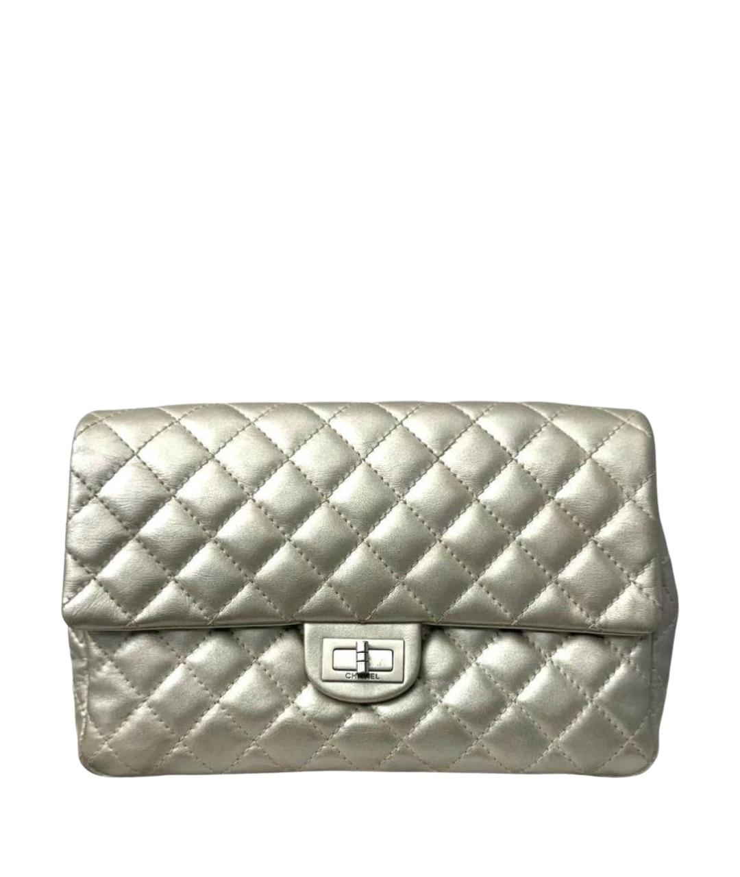 CHANEL Серебряная кожаная сумка через плечо, фото 1